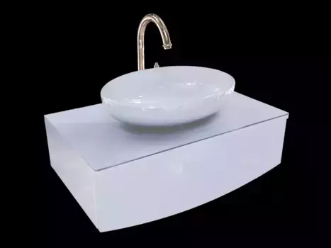 Тумба с раковиной «Marka One» Nega 60П (Ringo Cut 53) подвесная не угловая белая