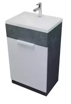 Тумба с раковиной «Marka One» Revo 50Н 1д (Revo 50) бетон тёмно-серый левая