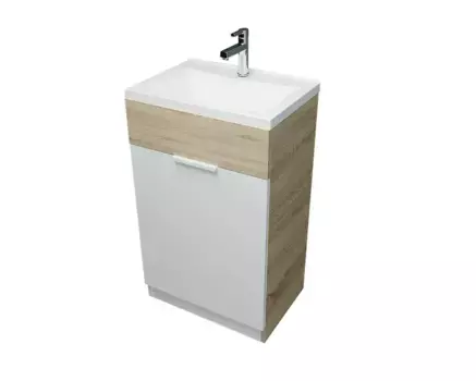 Тумба с раковиной «Marka One» Revo 50Н 1д (Revo 50) дуб Сонома левая