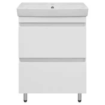 Тумба с раковиной «Misty» Енисей 70 с 2 ящиками (Como 70) белая