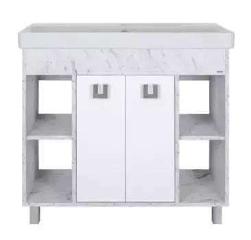 Тумба с раковиной «Misty» Мия 90 (Адриана 90) белая/серая