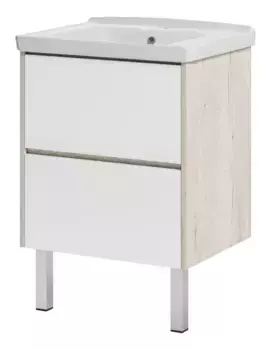 Тумба с раковиной «Misty» Мускат 60 (Grace 60) дуб галифакс белый