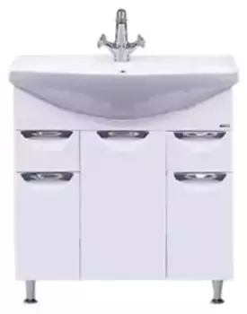 Тумба с раковиной «Misty» Орхидея 75 (Лагуна 75) с корзиной белая