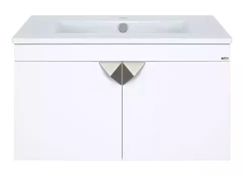 Тумба с раковиной «Misty» Сахара 75 (Quadro 75) подвесная белая