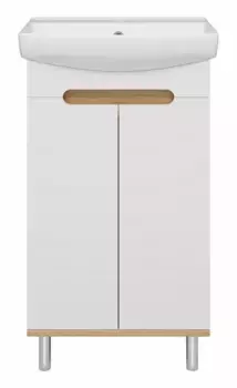 Тумба с раковиной «Misty» Сканди 50 (Клермонт 50) белая/дуб крафт/антрацит