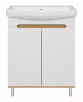 Тумба с раковиной «Misty» Сканди 70 (Клермонт 70) белая/дуб крафт/антрацит