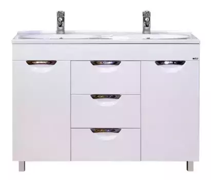 Тумба с раковиной «Misty» София 120 с 3 ящиками (Step 120D) белая