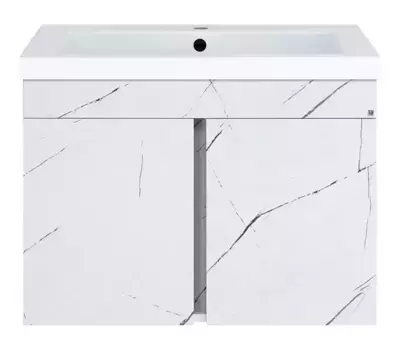 Тумба с раковиной «Misty» Торос 75 (Alice 75) подвесная белый мрамор