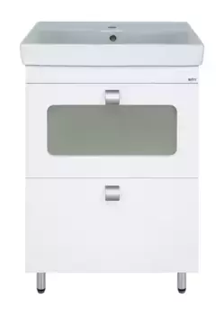 Тумба с раковиной «Misty» Урал 60 с 2 ящиками (Como 60) белая