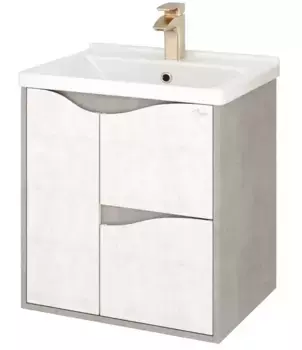 Тумба с раковиной «Onika» Брендон 60.13 (Миранда 60) подвесная камень светлый/бетон крем