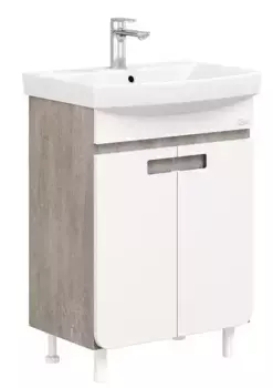 Тумба с раковиной «Onika» Харпер 50.10 (Carina 50) мешковина/белая глянцевая