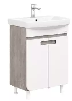 Тумба с раковиной «Onika» Харпер 60.10 (Carina 60) мешковина/белая глянцевая