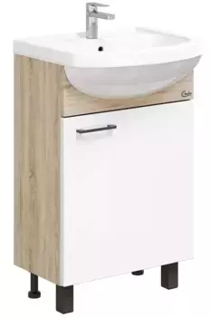 Тумба с раковиной «Onika» Эко 52.10 (разборная) (Акватон 52) белая/дуб сонома Black правая