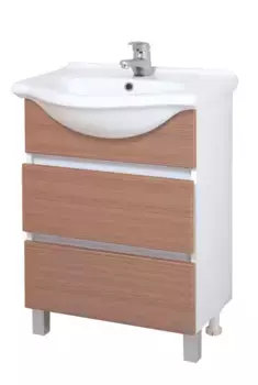 Тумба с раковиной «Onika» Элита 60.13 (Грация 60) штрокс коричневый/белая