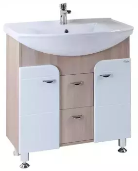 Тумба с раковиной «Onika» Стиль 75.13 (Стиль 75) светлое дерево/белая