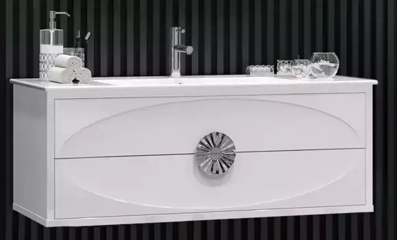 Тумба с раковиной «Opadiris» Ибица 120-2 (Ibiza 121) подвесная белая/хром