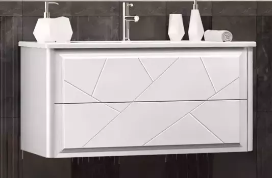 Тумба с раковиной «Opadiris» Луиджи 100-2 (Euphoria 100) подвесная белый матовый