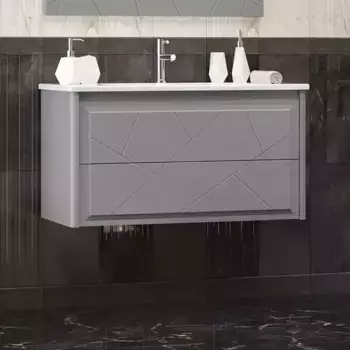 Тумба с раковиной «Opadiris» Луиджи 100 (Euphoria 100) подвесная серая матовая