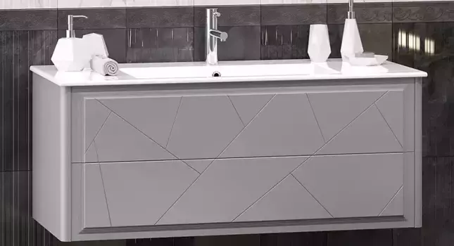 Тумба с раковиной «Opadiris» Луиджи 120-2 (Ibiza 121) подвесная серая матовая