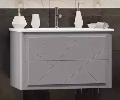 Тумба с раковиной «Opadiris» Луиджи 80-2 (Euphoria 80) подвесная серый матовый