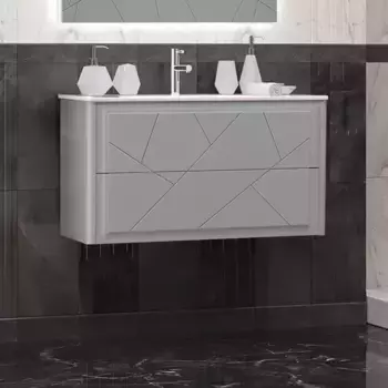 Тумба с раковиной «Opadiris» Луиджи 90 New (Ibiza 91) подвесная серая матовая