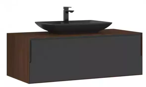 Тумба с раковиной «Orka» Craft 120 подвесная орех/антрацит