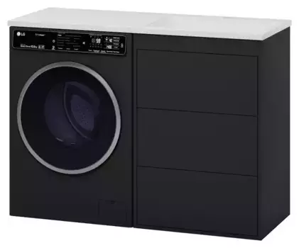 Тумба с раковиной под стиральную машину «Brevita» Grafit 60 (Гавана 120 правая) графит