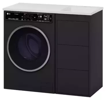 Тумба с раковиной под стиральную машину «Brevita» Grafit 40 (Гавана 100 правая) графит