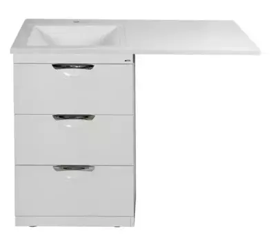 Тумба с раковиной под стиральную машину «Misty» Куба 60 (Гавана 120 левая) белая