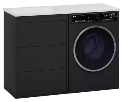 Тумба с раковиной под стиральную машину «Brevita» Grafit 60 (Гавана 120 левая) графит