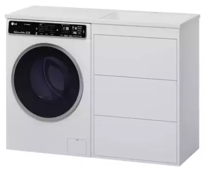 Тумба с раковиной под стиральную машину «Brevita» Grafit 60 (Гавана 120 правая) белая