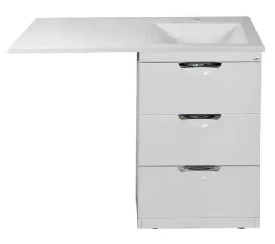 Тумба с раковиной под стиральную машину «Misty» Куба 60 (Гавана 120 правая) белая