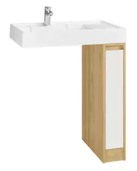 Тумба с раковиной под стиральную машину «Aquaton» Лондри 20 (Рейн 80) белый/дуб сантана