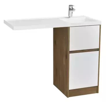 Тумба с раковиной под стиральную машину «Aquaton» Лондри 40 (Лондри 105) белая/дуб рустикальный