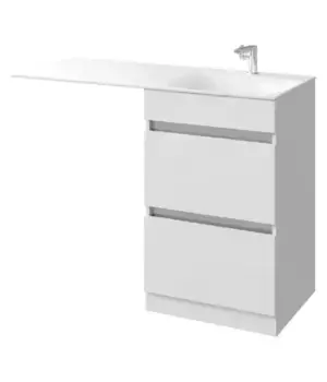 Тумба с раковиной под стиральную машину «Aqwella» Forma 55 (Forma 115 правая) белая