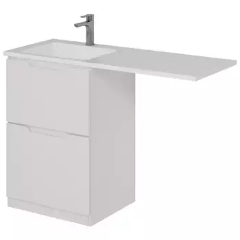 Тумба с раковиной под стиральную машину «Dreja» Bona 60 (Wing 120 L левая) белый глянец