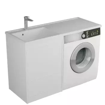 Тумба с раковиной под стиральную машину «Veneciana» Nera 55 (Magenta 120 L левая) белая