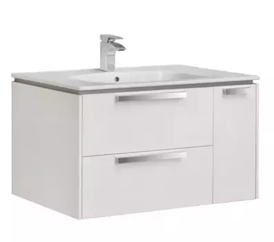 Тумба с раковиной «Roca» Lago 80 (Victoria Nord 80) подвесная белый глянец