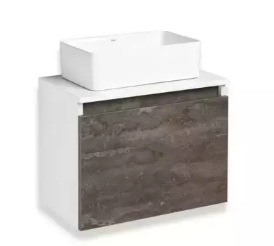 Тумба с раковиной «Runo» Бари 50 (Duo 38) подвесная железный камень/белая