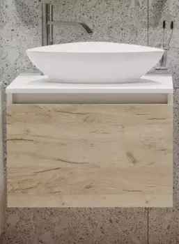 Тумба с раковиной «Runo» Бари 60 (Terzo 60) подвесная крафт дуб/белая