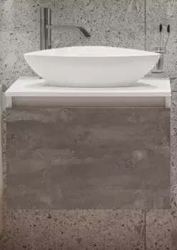 Тумба с раковиной «Runo» Бари 60 (Terzo 60) подвесная железный камень/белая