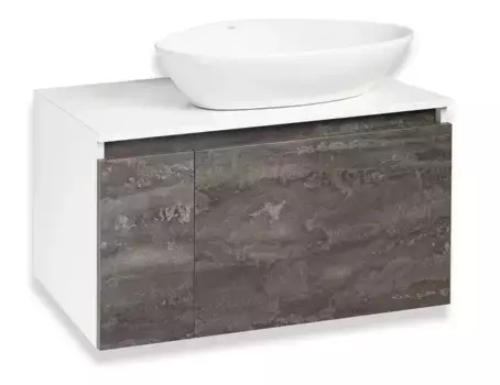 Тумба с раковиной «Runo» Бари 80 (Terzo 60) подвесная железный камень/белая