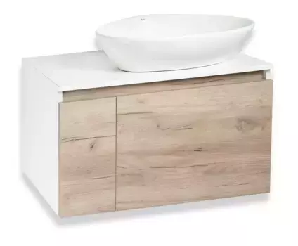 Тумба с раковиной «Runo» Бари 80 (Terzo 60) подвесная крафт дуб/белая