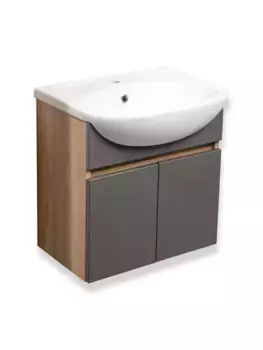 Тумба с раковиной «Runo» Лада 50 (Уют 50) подвесная графит