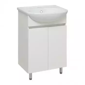 Тумба с раковиной «Runo» Лада 50 (Уют 50) белая матовая