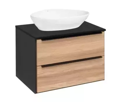 Тумба с раковиной «Runo» Мальта 70 (Terzo 60) подвесная дуб/чёрная