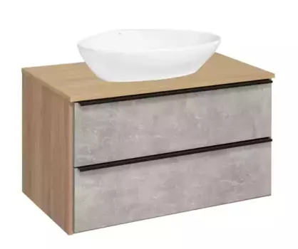 Тумба с раковиной «Runo» Мальта 70 (Terzo 60) подвесная серая/дуб