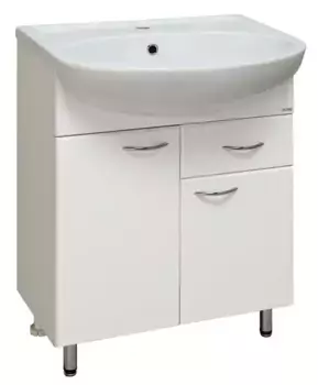 Тумба с раковиной «Runo» Уют 60 с ящиком (Уют 60) белая
