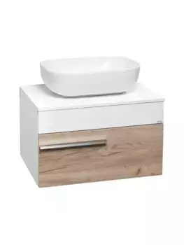 Тумба с раковиной «Runo» Вудлайн 65 (Moduo 50 Square) подвесная крафтовый дуб