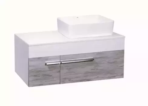 Тумба с раковиной «Runo» Вудлайн 85 (Tre 48) подвесная скандинавский дуб/белая